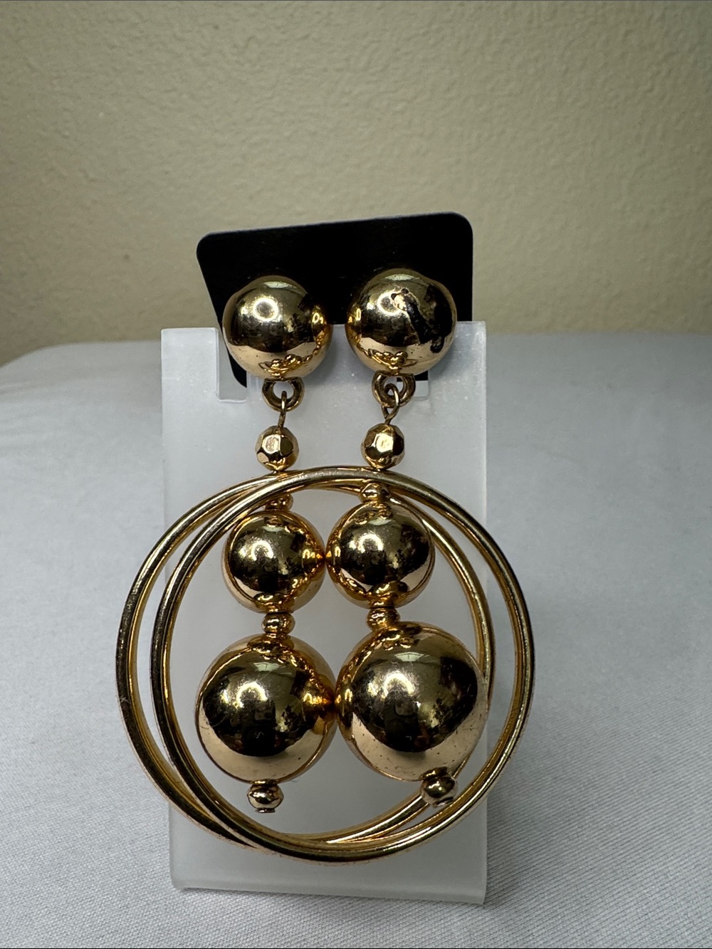 Gold Statement Hoop Drop Earrings